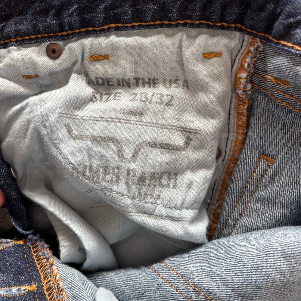 Kimes Ranch Wayne Jeans- Made in USA-Mens 28x32 -Dark Wash Button Fly Western - Picture 7 of 7